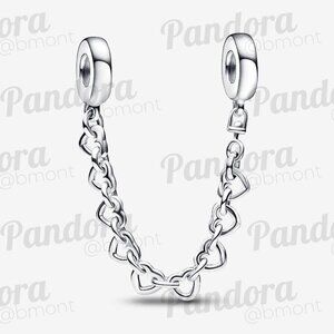 Pandora Linked Hearts Safety Chain